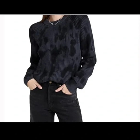 RAILS VENUS in IRON BLACK TIE DYE Sweater Size Medium in cotton/cashmere - Picture 7 of 12